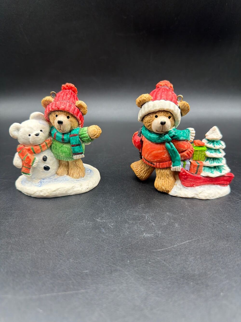 Enesco Cherished Teddies Christmas Ornaments Lot 2 Ted Jamie Ashley 1996 1997